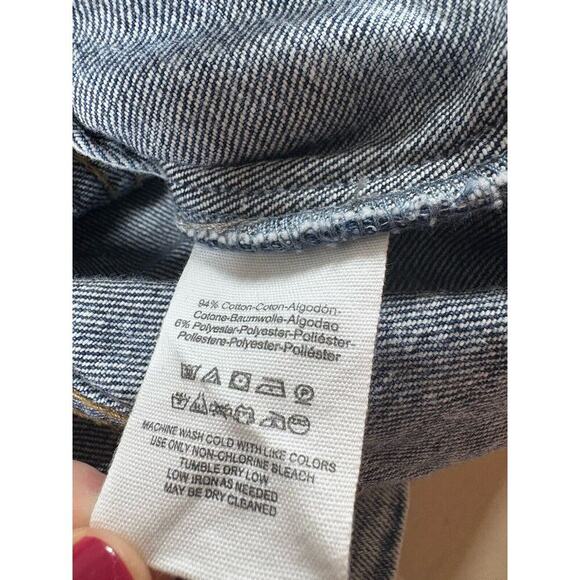 Free People Jacket Womens Size S Indigo Blue Rumors Denim Distressed Cropped New - Picture 8 of 11